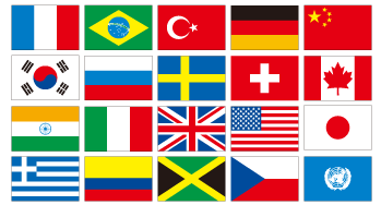 ポリエチレン万国旗　20ヶ国
